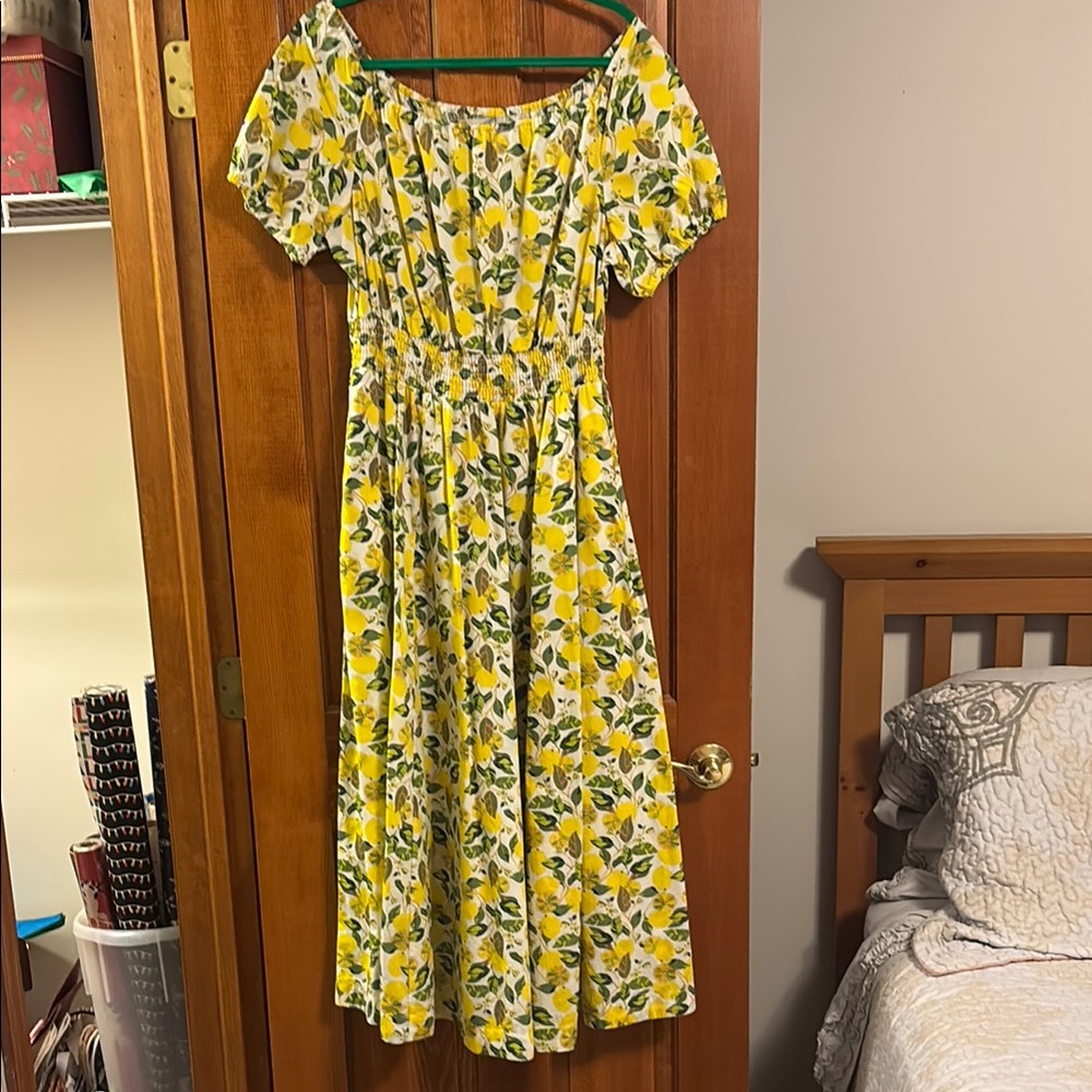 Boden Green Midi Dress with Vibrant Style